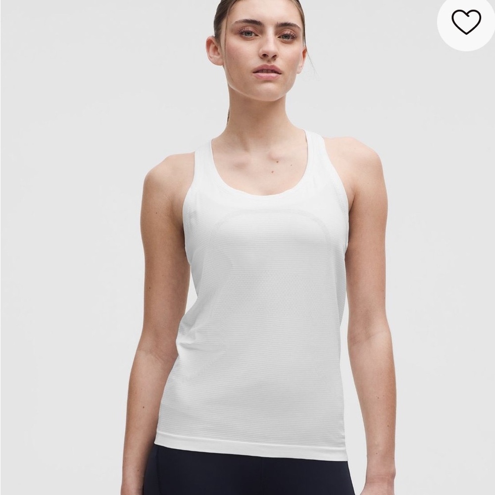 Lululemon Athletica Swiftly 2.0 Racerback White Tank Top size 8